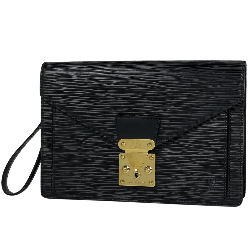 Louis Vuitton Dragonne Pochette Business Handbag Epi Noir Black